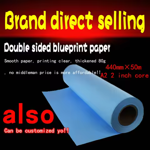 A2 Blueprint paper roll 2 inch tube core double sided blue 80g construction paper 440mmx50m digital