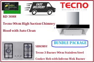 TECNO HOOD AND HOB BUNDLE PACKAGE FOR ( KD 3088 &amp; SR 838SV) / FREE EXPRESS DELIVERY