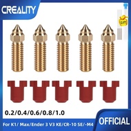 Creality K1 Brass Nozzle at Silicone Sleeve 10pcs M6 0.2/0.4/0.6/0.8/1.0/1.2 mm Para sa K1 FDM 3D P