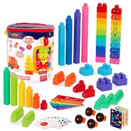 Battat Education – Locbloc Counting Blocks – Building Blocks for Toddlers – Number Blocks – Learning