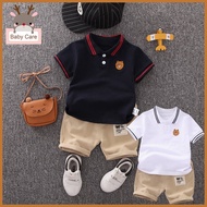 ✹ ☢ ♘ Damit Pang Bata Boy Damit Pang Binyag Boy Kids Boy Terno Panglakad  Boys' Polo Pants Two Piec