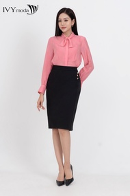Chân váy bút chì đính khuy sườn IVY moda MS 31M8641