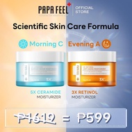 【Morning C and Evening A 】PAPA FEEL Morning 2-PCS Set | 5X Ceramide Moisturizer 30g | 3X Retinol Mo