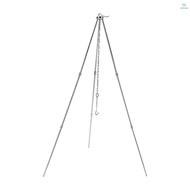 BBQ Tripod Frame with Chain and Hook Storage Bag Adjustable Height Camping Tripod Stand for Open Fire Travelling Hiking Picnic BBQ