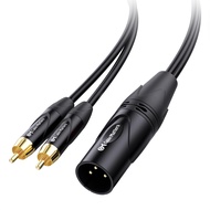 Dual RCA to XLR Stereo Audio Splitter Cable 6 ft / 1.8m (XLR to Dual RCA Splitter Adapter) in Black