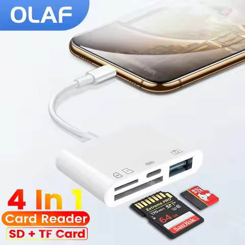OTG Type C Card Reader Lightning To USB OTG Converter Adapter For iPhone iPad 4 In 1 USB Flash Drive