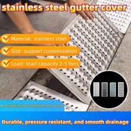 Stainless steel trench cover, kitchen drainage ditch grille, rainwater open ditch, rodent proof sewe