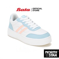 Bata บาจา by North Star รองเท้าผ้าใบสนีคเกอร์ แบบผูกเชือก ดีไซน์เก๋ สวมใส่ง่าย สำหรับผู้หญิง สีขาว ร