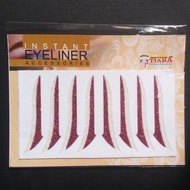 MERAH Red + White Glitter Eyeliner Sticker Transparent Instant Eyeliner