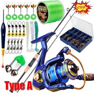 Full Set Spinning Fishing Rod 1.8m M Power Portable Ultralight Wood Handle and Spinning Reel High Qu