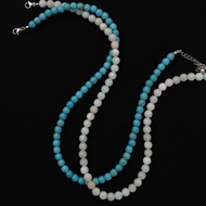 4MM MINT TURQUOISE BEAD NECKLACE AMAZONITE/ PHYRUS/ BEADS NECKLACE/