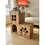 Giant Cat Stairs & Scratching Ladder, Multi-Level Cats House Bed with Scratcher Board, Pet Steps for