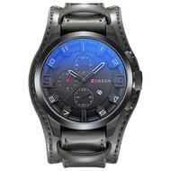 CURREN Original Men's Sports Waterproof Leather Strap Date Wrist Watch 8225 Gray