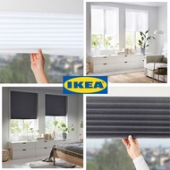 Blackout Pleated Blinds / Bidai Penghadang Berlisu Ikea Schottis White Dark Grey