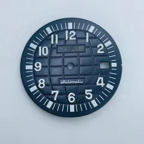 NH35 dial 32mm dial grenade style NH36 dial green luminous S dial single date for Seiko mod