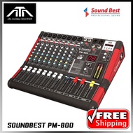 มิกเซอร์ SOUNDBEST PM-800 PM800 POWER MIXER 8 ช่อง 300+300 วัตต์   มิกซ์เพาเวอร์ มีขยาย แอมป์ในตัว Sound Best มิกแอมป์ เอฟเฟกส์ คาราโอเกะ ไมค์