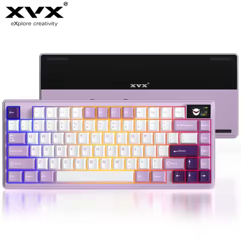 XVX K75 Pro Purple CNC Aluminum Creamy Gaming Keyboard Three Mode Hot Swap Switches Flex Cuts PCB Ga