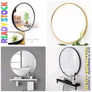 cermin besar Round Mirror Wall Mirror Vanity Mirror Bathroom Mirror Kaca Cermin Cermin Bilik Makeup Mirror Cermin Bulat