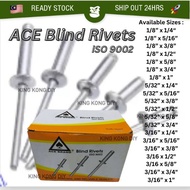 (PER BOX) ACE/ARROW Blind Rivet 拔钉 Mata Rivets/Gate/Besi Hollow/Aluminium Hollow/Stainless Steel Hol