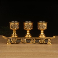 🅰Factory Direct Sales Pure Copper Ingot Prayer Altar Table Worship Table Credence Tea Cup Tribute Cup Holder Decoration