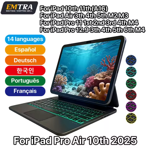 Magic Keyboard for ipad Por 13 M4 10th Generation 11th Ari 11 4 5th backlit Touch Control Bluetooth 