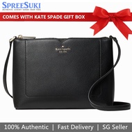 Kate Spade Handbag In Gift Box Crossbody Bag Harlow Pebbled Leather Crossbody Black # WKR00058