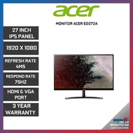 ACER ED272A Monitor ( 27 Inch / 1920 x 1080 / IPS / 75HZ )