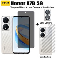 Honor X7B 5G Anti-Spy Tempered Glass for Honor X7A X8A X6A X8B Privacy Screen Protector 3 in 1 Carbo