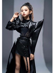Cyberpunk Racing Outfit Childrens Bru Leck Theme Upturned Corner Jacket Skirt Set Autumn Winter Catw