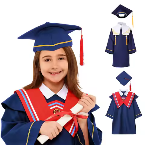 Kids Graduation Gown Cap Children Gowns Girls Toddler Clothes Caps Boys Girls Graduation Gowns Docto