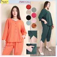 KATUN WWW One Set Cotton Linen Long Sleeve SpecialWanita Size 2XL 7318
