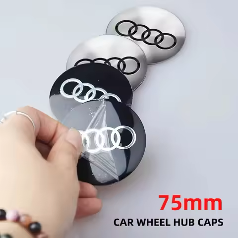 4Pcs 75mm Car Wheel Hub Center Cap Metal Emblem Stickers For Audi A3 A4 A6 A5 Q5 A1 Q7 Q3 Q2 Q8 A7 A