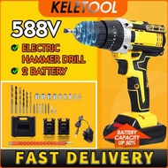NEW Listrik Cordless Hammer Bor Cas Makita Cordless Bor Baterai Bor Dinding Beton Cas Paket Lengkap 