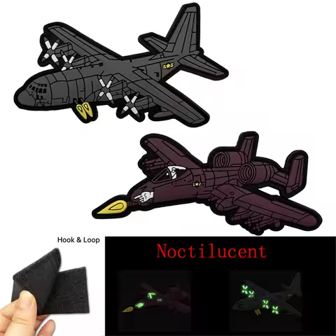 Luminous Tactical Aircraft PVC Armband Hook and Loop Patch Aviation Badge Backpack Decoration Badge