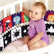 Montessori Sensory Cloth Book Baby Toys 0-36 Months Newborn Crib Sticker Toys Black White Colorful Animal Cloth Books Baby Gifts