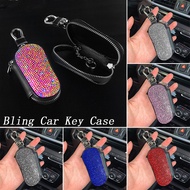 Bling Crystal Car Key Case,Universal Key Fob Cover Car Key Holder Cover Case for Car Motorcycle Key 