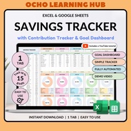 Savings Tracker Spreadsheet | Sinking Funds & Savings Goals Planner | Google Sheets & Excel