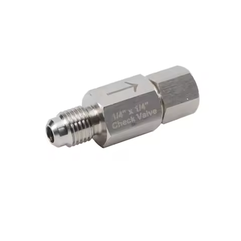 Stainless Steel MFL Gas Check Valve 1/4" FFL Outlet x 1/4" MFL Inlet Check Valve Homebrew Mini Co2 R