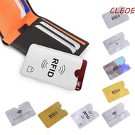 CLEOES 10pcs Anti RFID Card Holder, Anti Theft NFC Blocking NFC Blocking Case, Resuable Gold Reader Lock Silver ID Card Box Travel