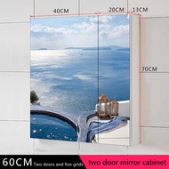 Bathroom Bedroom Wall-mounted Large-capacity Simple Mirror Cabinet Full Screen Multi-size Ultra-quie