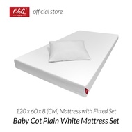 E&Q Baby Cot Mattress Tilam Bayi Putih 120x60x8CM | Comfortable Baby Mattress Katil Bayi