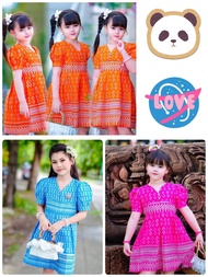 ชุดไทยประยุกต์เด็ก ชุดไทยประยุกต์ ชุดเดรสแบบไทยประยุกต์ ชุดไทยเด็กสีส้ม