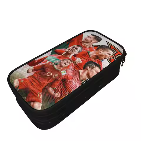 Ronaldos Cabra Al Nassr Portugal Pencil Case Pencilcases for Student Big Capacity Bag Office Gifts S