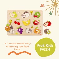 Wooden Fruit Knob Puzzle -Montessori - Early Educational toy