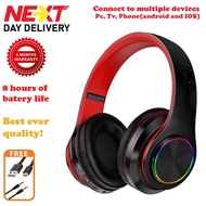 B39 Wireless Headset Bluetooth 5.0 Colorful LED Bass Stereo Wireless Headphones Ove-Ear Headphones
