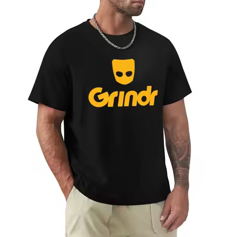 logo-grindr Classic T-Shirt cotton graphic tees rapper graphic tees graphic shirts mens cotton t shi