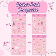 Sticker PINK CUTE CROQUETTE LARGE DECO RIBBON DIY SCRAPBOOK BUJO Journal