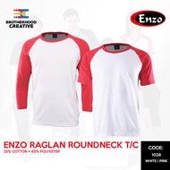 Tshirt Raglan Roundneck Enzo - White / Hot Pink (Unisex)