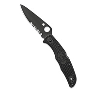 Spyderco Endura 4 Combination Edge Folding Knife - Black/Black