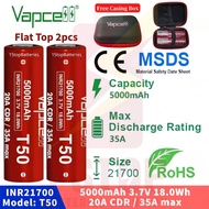 Vapcell T50 INR 21700 3.7V Li-ion Battery 5000mAh 20A CDR / 35A Max